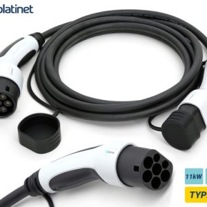 Platinet PEVC11KW5B prenosni EV polnilni kabel, 11kW, 5m, TYPE 2, za električna / hibridna vozila, torba, črno-bel
